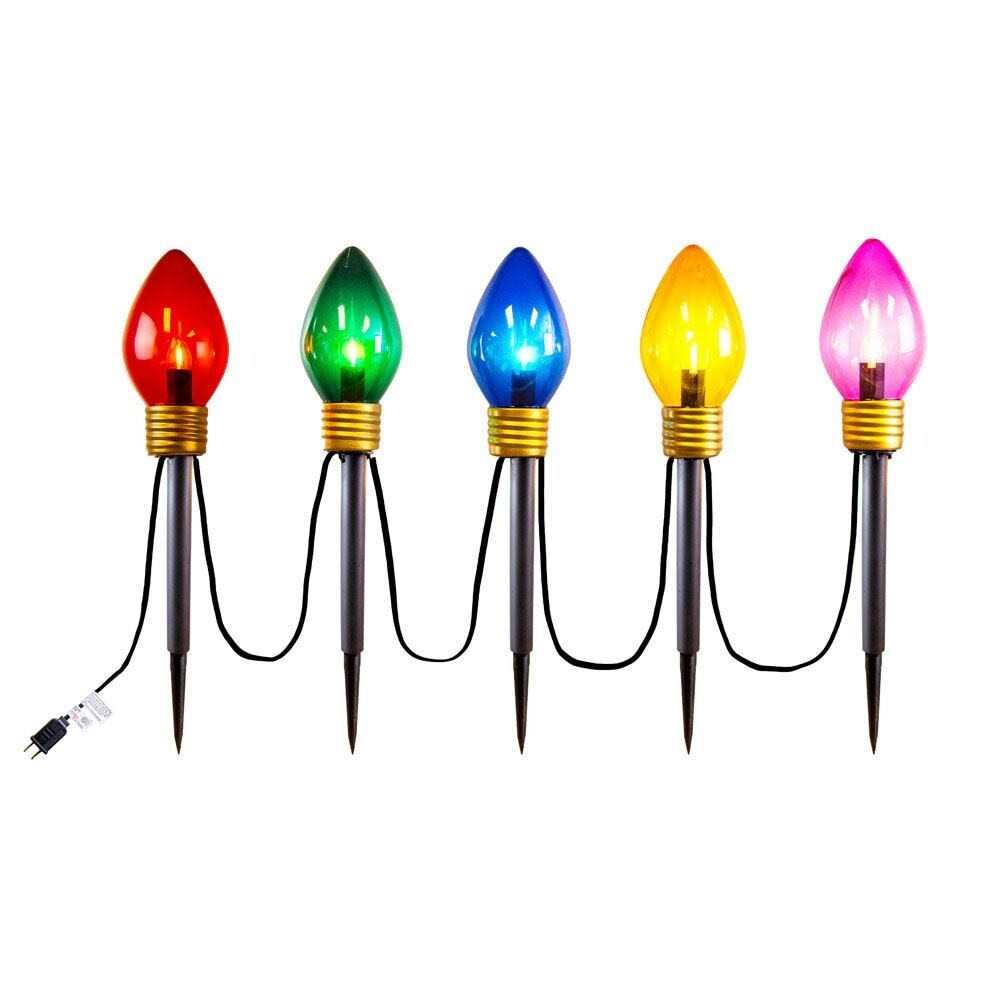 Novelty Lights 5 Light Jumbo LED C7 Multi Color Pathway Light Set - Image 4