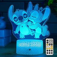 NINE SQUARE EGOU Stitch Gifts for Girls Stitch Night Light with Timer Remote & Smart Touch 7 Colors Changing Dimmable Stitch Lamp Cool Room Decor