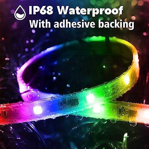 200ft Outdoor Led Strip Lights Waterproof 1 Roll,IP68 Outside Led Light Strips Waterproof with App and Remote,Music Sync RGB Exterior Led Rope - Image 4