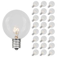Novelty Lights Inc G40 Globe Light Bulbs Clear 5 Watt Candelabra Base G40-E12-5W-CL