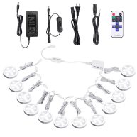 Aiboo Linkable Under Cabinet LED Lighting 12V Dimmable Puck Lights with Wireless RF Remote Control