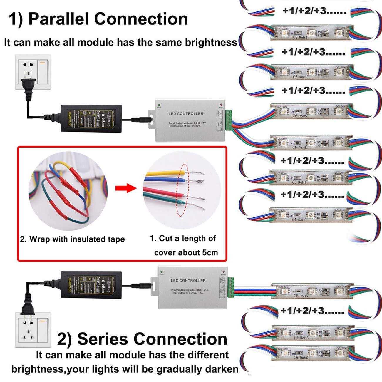 Pomelotree LED Storefront Lights for Business Waterproof Decorative Light for Advertising Letter Signs 4 Set 5050 SMD Window Strip 40ft 80 Pieces - Image 2