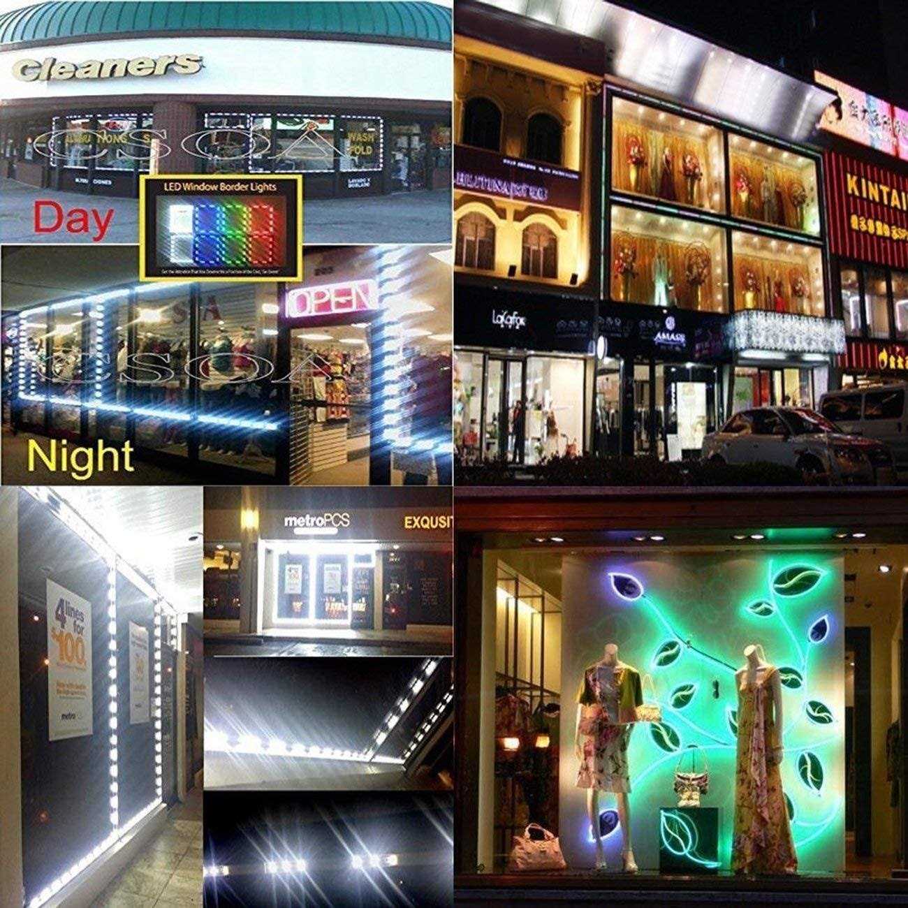 Pomelotree LED Storefront Lights for Business Waterproof Decorative Light for Advertising Letter Signs 4 Set 5050 SMD Window Strip 40ft 80 Pieces - Image 3