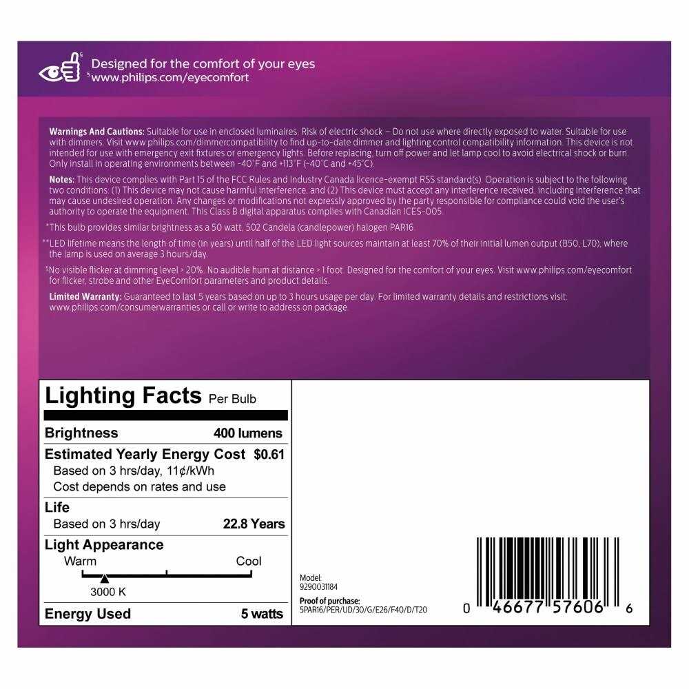 Philips Ultra Definition PAR16 Medium Dimmable LED Floodlight Light Bulb - Image 3