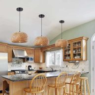 Pendant Light With Rattan Bamboo Shade Bay Isle Home