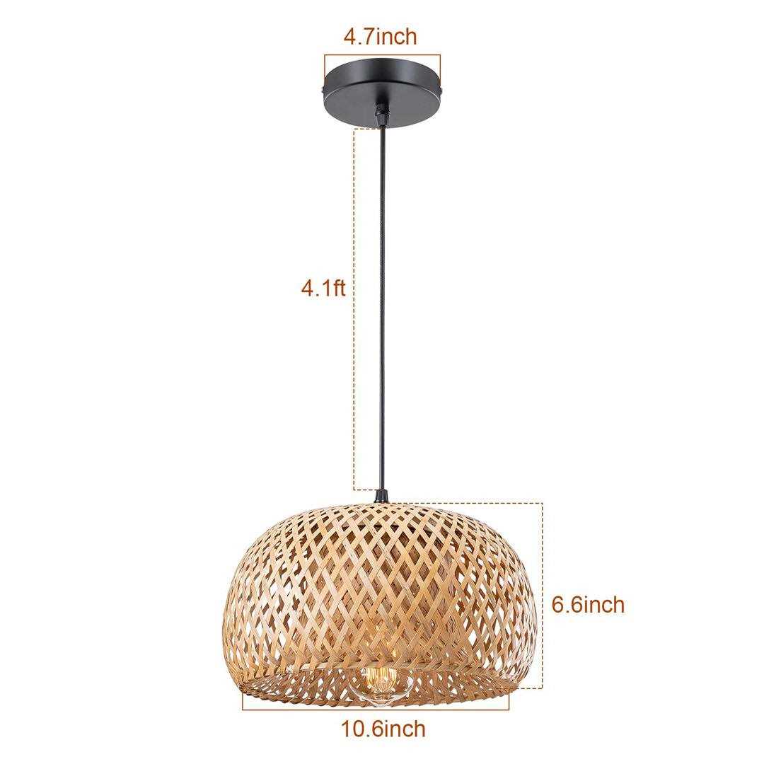 Pendant Light With Rattan Bamboo Shade Bay Isle Home - Image 2