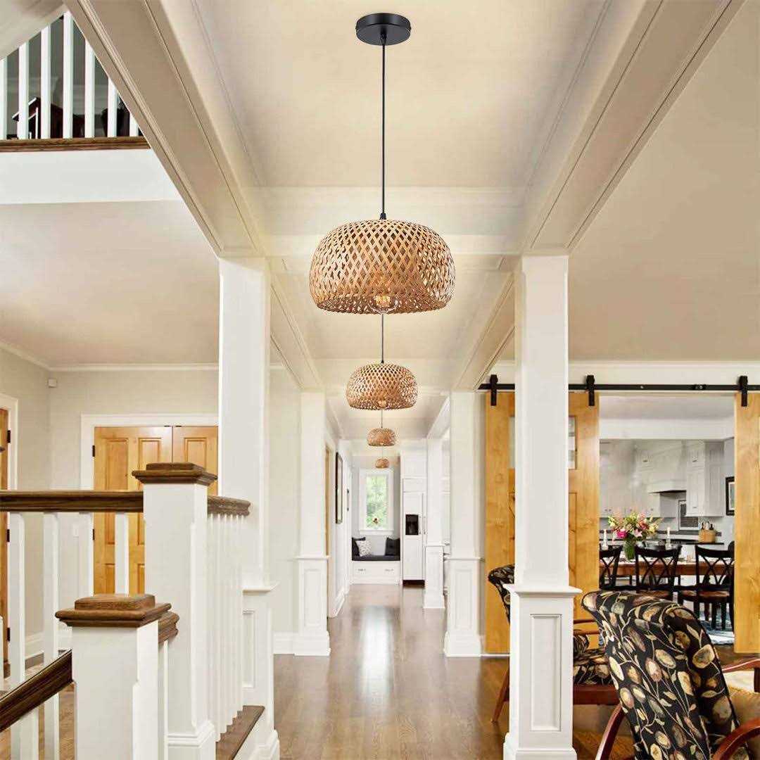 Pendant Light With Rattan Bamboo Shade Bay Isle Home - Image 5