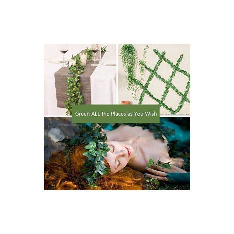 12 Pack Fake Vines For Room Decor With 100 Led String Light Artificial Ivy Garland Hanging Plants Faux Greenery Leaves Bedroom Aesthetic Decor - Image 2
