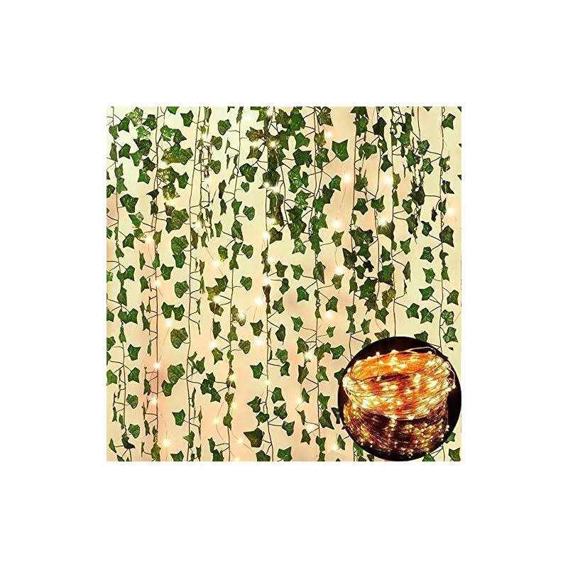 12 Pack Fake Vines For Room Decor With 100 Led String Light Artificial Ivy Garland Hanging Plants Faux Greenery Leaves Bedroom Aesthetic Decor - Image 5