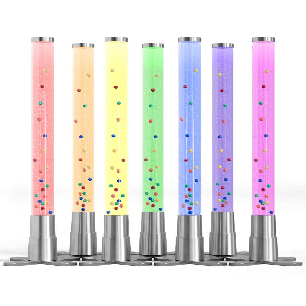Playlearn Bubble Lamp 7 LED Color Changing Sensory Tube Light with Asmr Hum