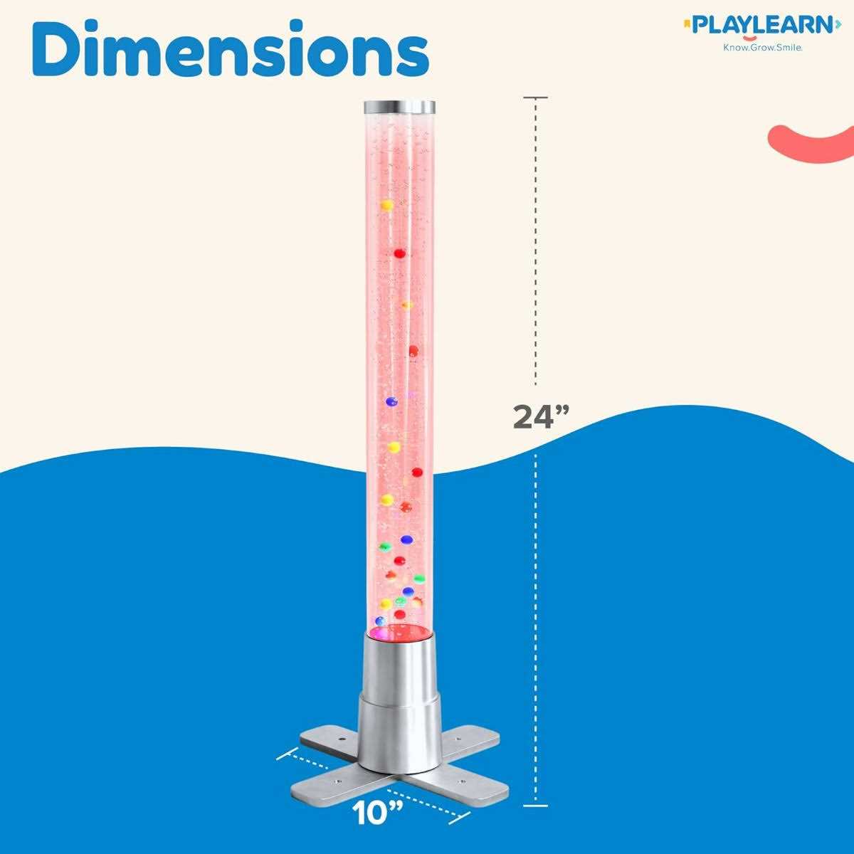 Playlearn Bubble Lamp 7 LED Color Changing Sensory Tube Light with Asmr Hum - Image 4