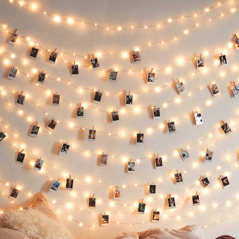 Photo Clip 17ft 50 Led Fairy String Lights With 50 Clear Clips for Hanging Pictures