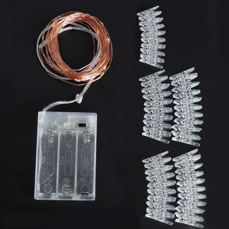 Photo Clip 17ft 50 Led Fairy String Lights With 50 Clear Clips for Hanging Pictures - Image 3