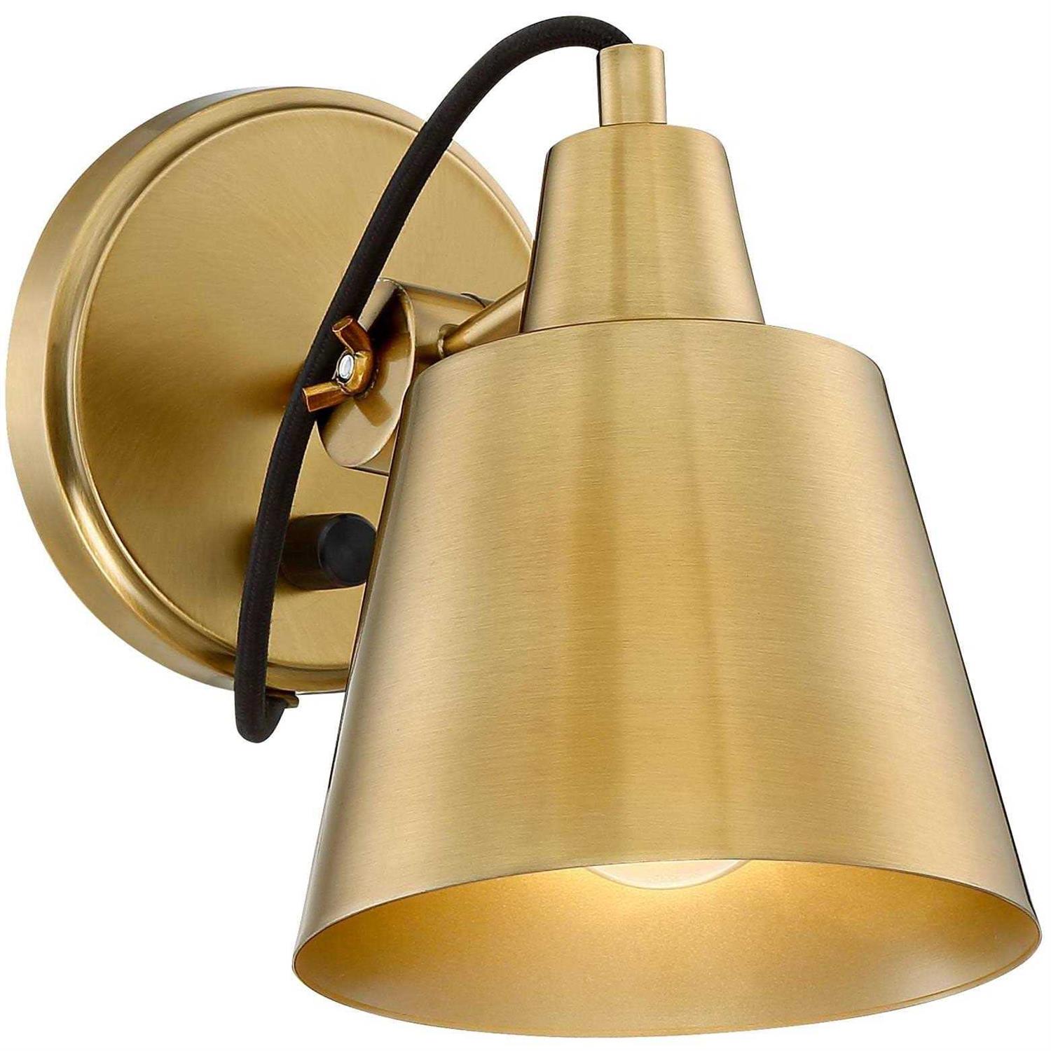 Possini Euro Design Capetown Modern Wall Light Sconce Warm Brass Hardwire 5 3/4 inch Fixture Up Down Swivel for Bedroom Reading Living Room Hallway - Image 2