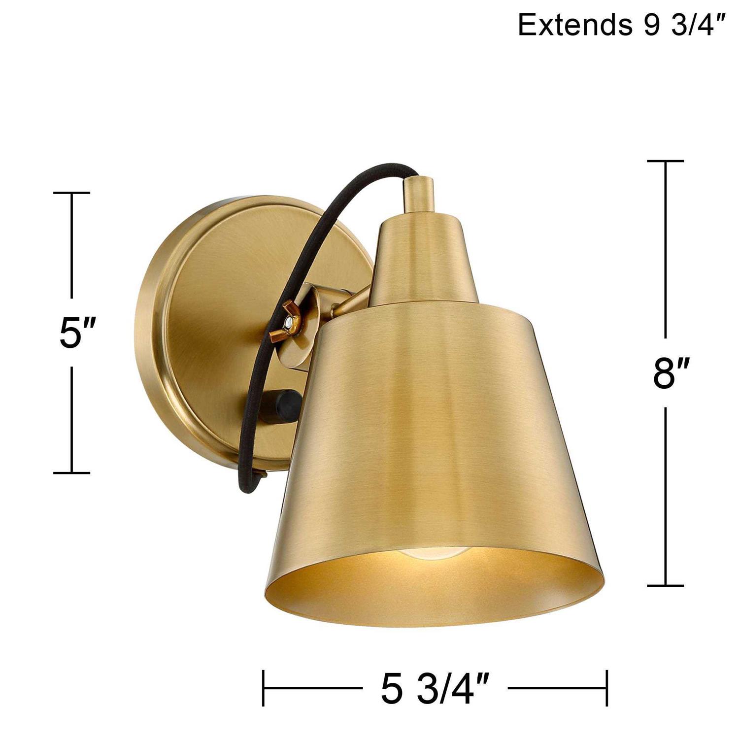 Possini Euro Design Capetown Modern Wall Light Sconce Warm Brass Hardwire 5 3/4 inch Fixture Up Down Swivel for Bedroom Reading Living Room Hallway - Image 4