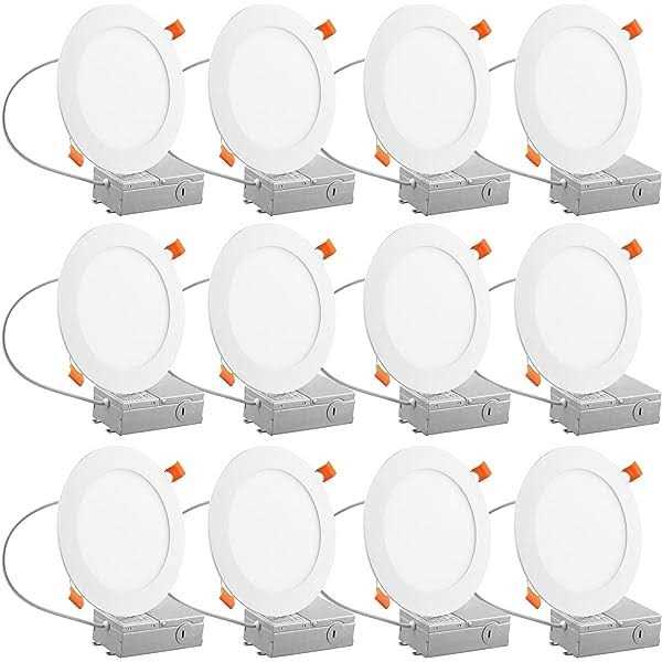 12 Pack recessed lighting 6 inch,led ceiling lights 6 inch with Junction Box - Image 2