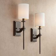 Possini Euro Design Possini Euro Walton 20 High Oil-Rubbed Bronze Wall Sconce Set of 2