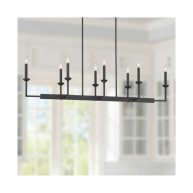 Possini Euro Design Kime Warm Gold Linear Pendant Chandelier Lighting 50 Wide Modern Trestle Frame 8-Light Fixture for Kitchen Island Dining Room