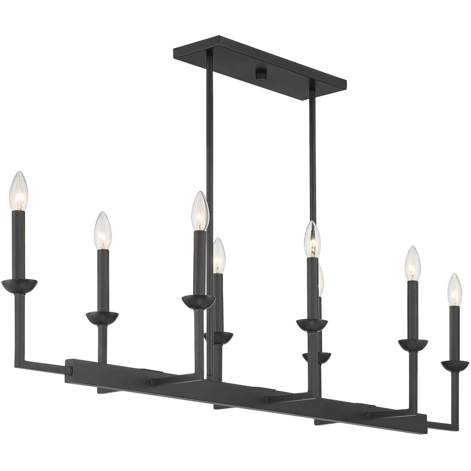 Possini Euro Design Kime Warm Gold Linear Pendant Chandelier Lighting 50 Wide Modern Trestle Frame 8-Light Fixture for Kitchen Island Dining Room - Image 3