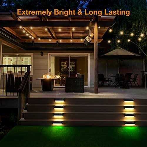 Ahaorigin Solar Outdoor Lights for Deck 4 Pack Upgraded RGB Solar Fence Lights with Color Changing & Warm White Mode - Image 4