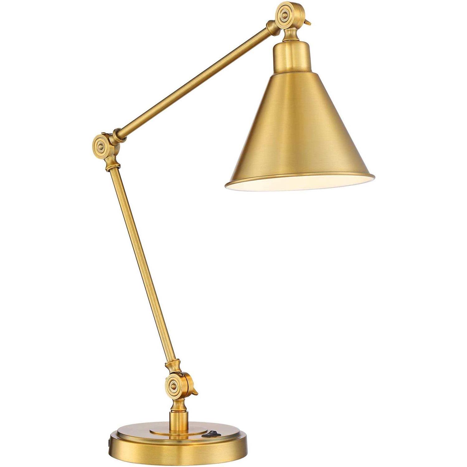 360 Lighting Wray Modern Desk Lamp 26 3/4 High with USB Charging Port Warm Brass - Image 2
