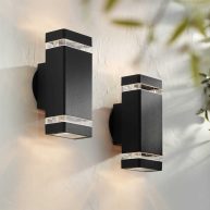 Possini Euro Design Skyridge Modern Outdoor Wall Light Fixture Up Down 10 1/2 Clear Glass for Post Exterior Barn Deck House Porch Patio
