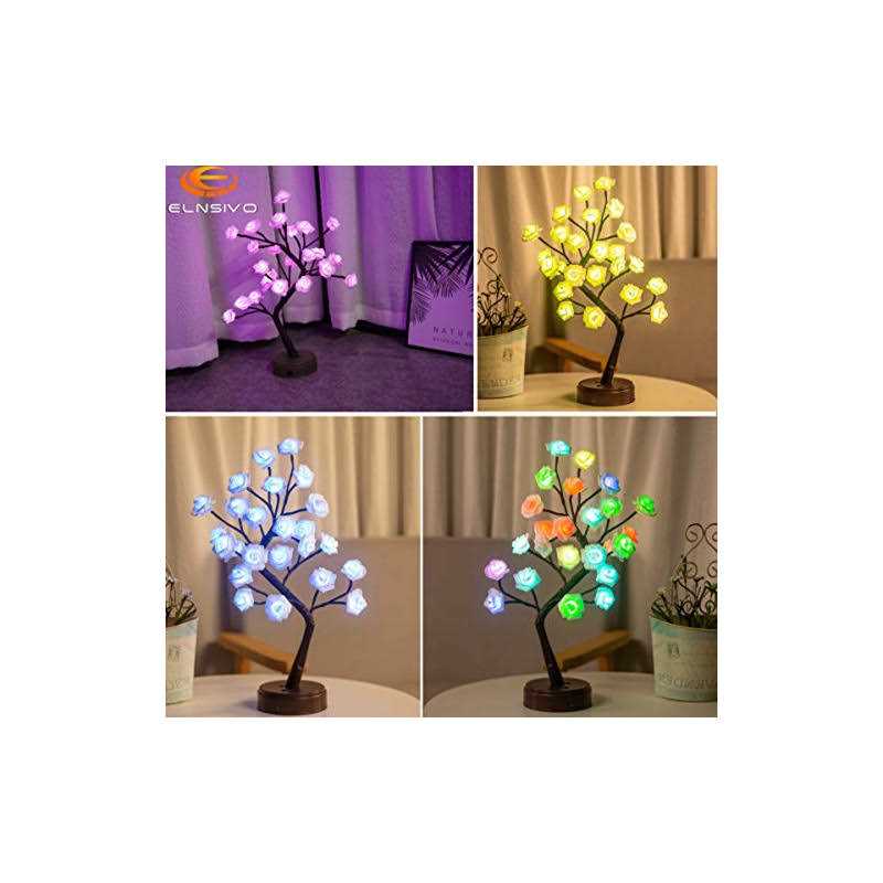 18 Colors Rose Lamp Color Changing Light Up Rose Tree Lamp Girls Gift for Mother’s Day - Image 5