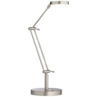 360 Lighting Xenos Modern Desk Lamp 20 High Satin Nickel with USB Charging Port LED Adjustable Arm White Head for Bedroom Living Room Bedside Reading