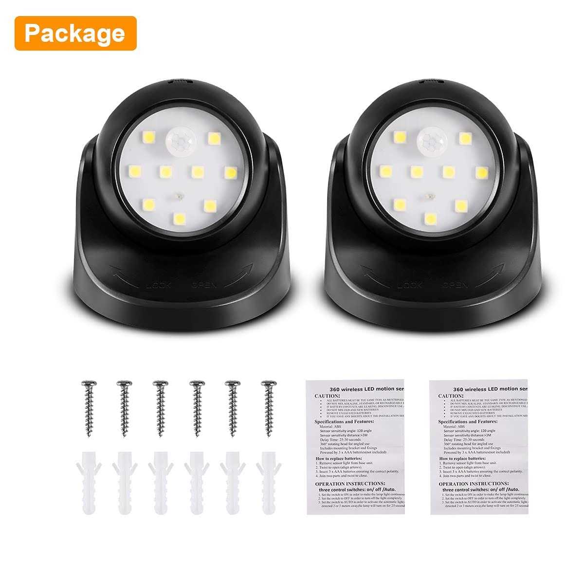 ProGreen 6000K Waterproof Wireless Battery Powered LED Wall Light Fixture with Motion Sensor - Image 3