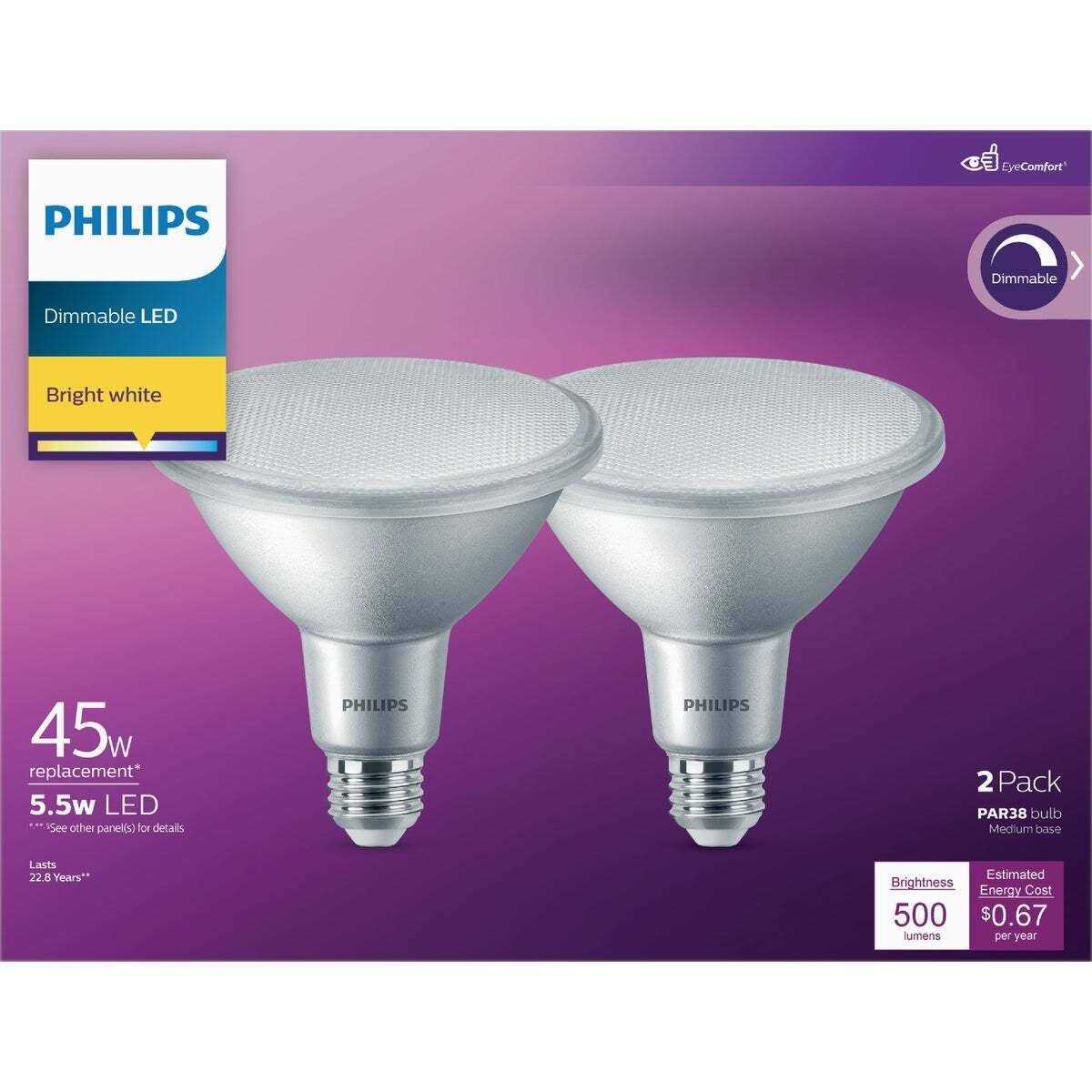 Philips PAR38 Medium Dimmable LED Floodlight Light Bulb - Image 3