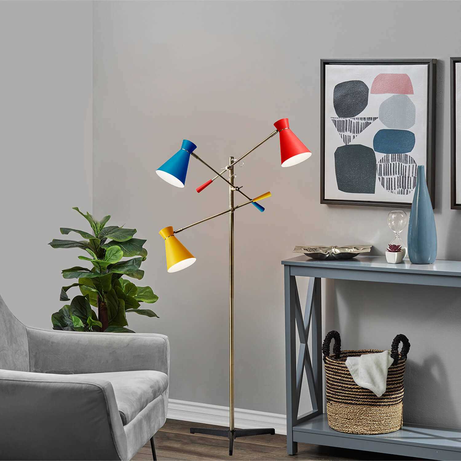 Adesso Lyle 3-Arm Floor Lamp - Image 3