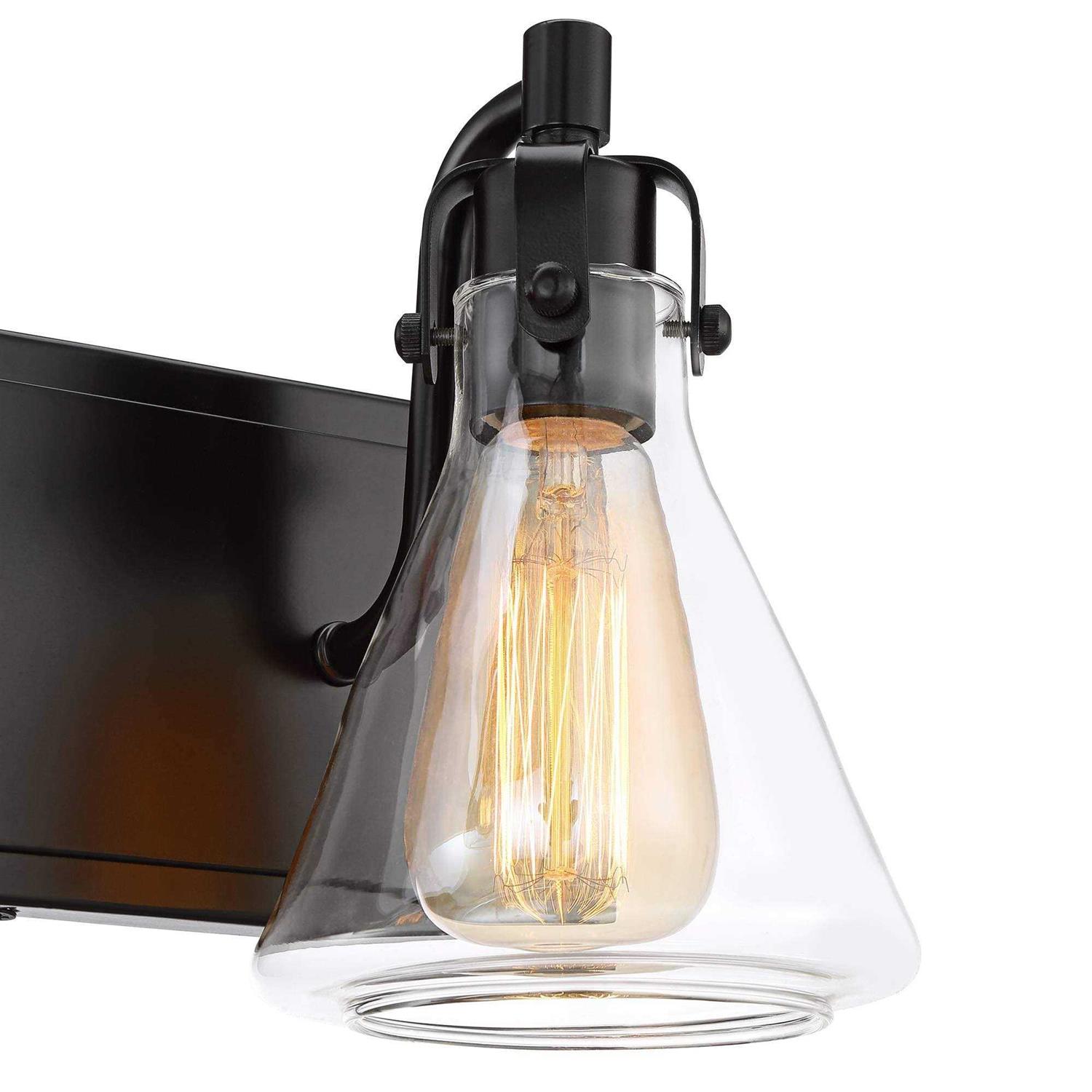 Possini Euro Design Cindy Rustic Vintage Wall Light Bronze Hardwire 24 3-Light Fixture Clear Glass Shade for Bedroom Bathroom Vanity Living Room - Image 4