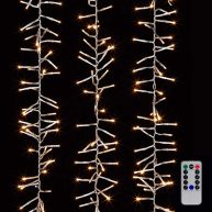 Raz Imports 10 Foot Cluster Garland 300 Warm White LED Lights with Remote