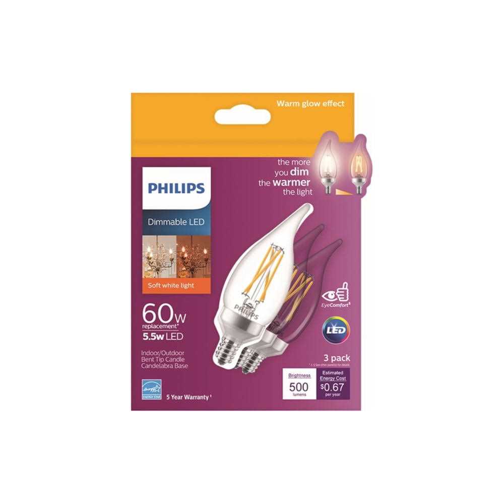 Philips BA11 E12 Candelabra LED Bulb Soft White - Image 3
