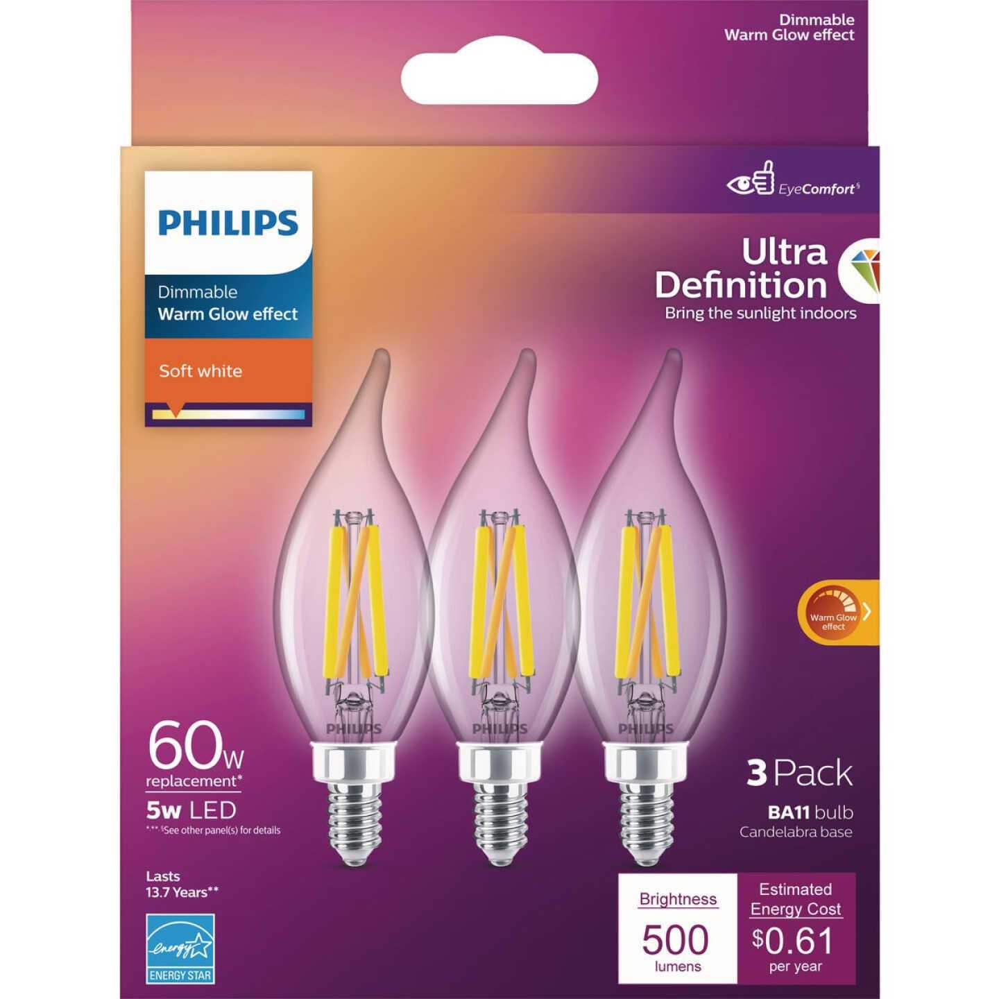 Philips BA11 E12 Candelabra LED Bulb Soft White - Image 5