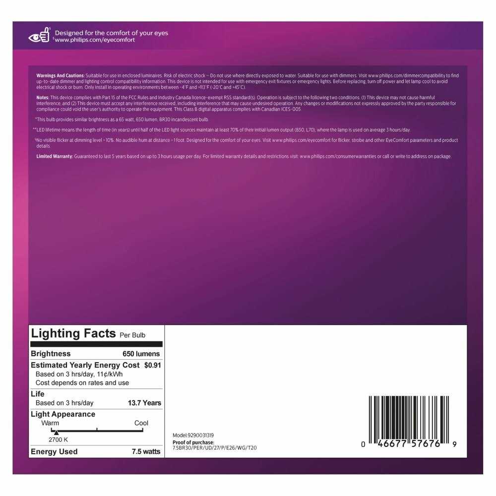 Philips Indoor LED Ultra Definition 65W Soft White BR30 Floodlight Light Bulb - Image 5