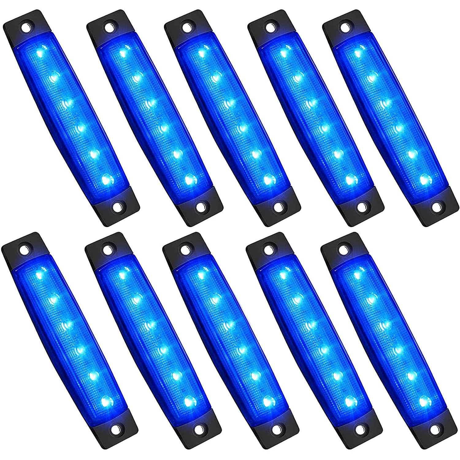Pseqt 10 Pcs Led Rock Strip Lights Car Underglow Wheel Fender Well Lighting Kits Waterproof for Golf Cart Wrangler Offroad Truck RV UTV ATV