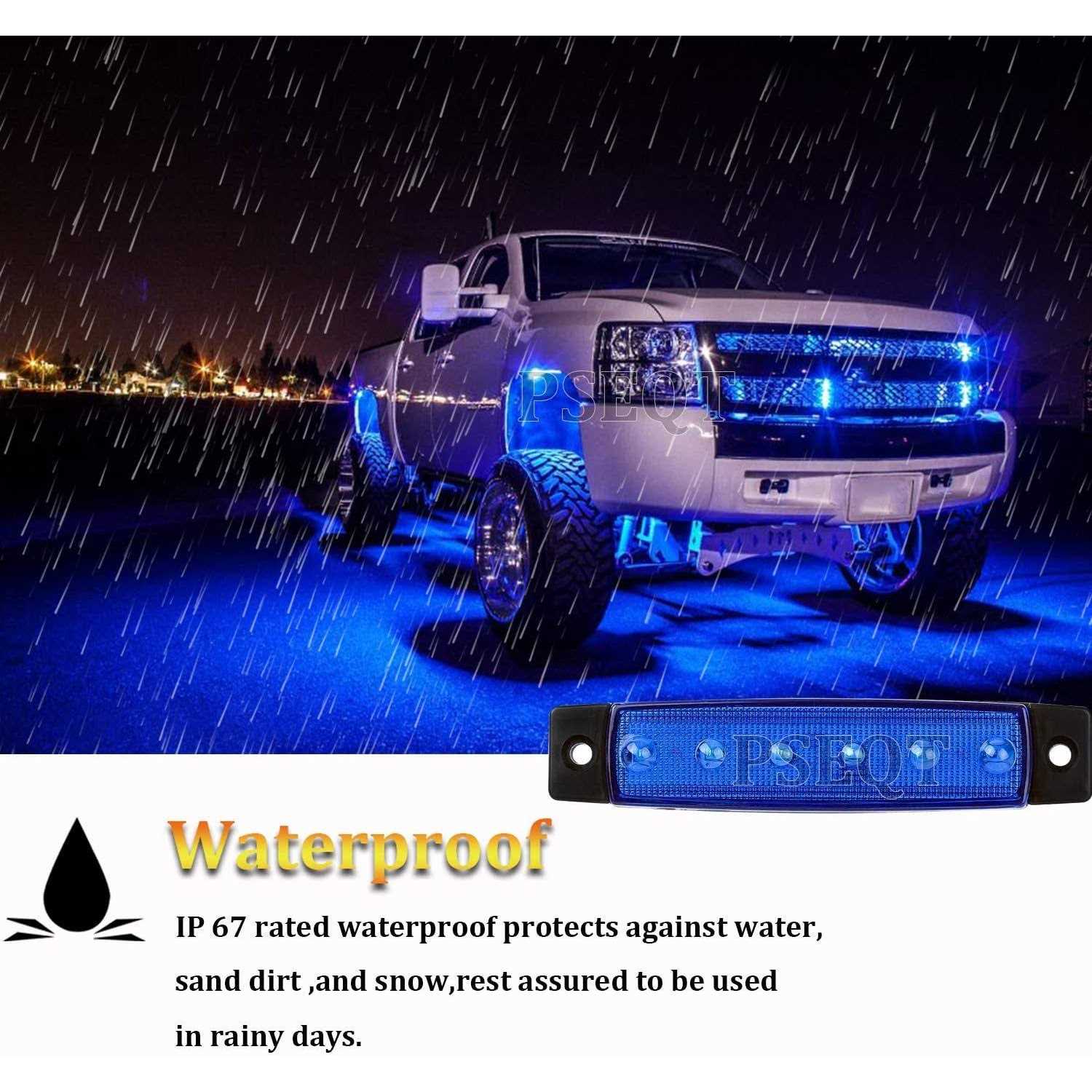 Pseqt 10 Pcs Led Rock Strip Lights Car Underglow Wheel Fender Well Lighting Kits Waterproof for Golf Cart Wrangler Offroad Truck RV UTV ATV - Image 2