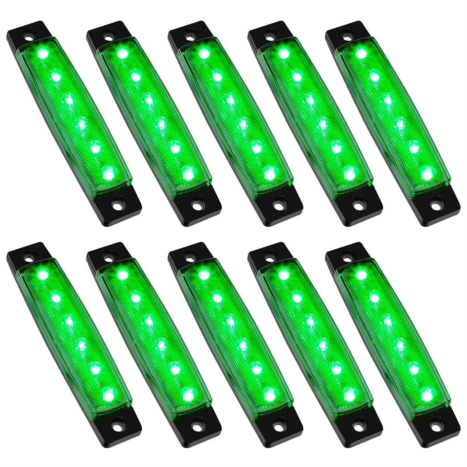 Pseqt 10 Pcs Led Rock Strip Lights Car Underglow Wheel Fender Well Lighting Kits Waterproof for Golf Cart Wrangler Offroad Truck RV UTV ATV