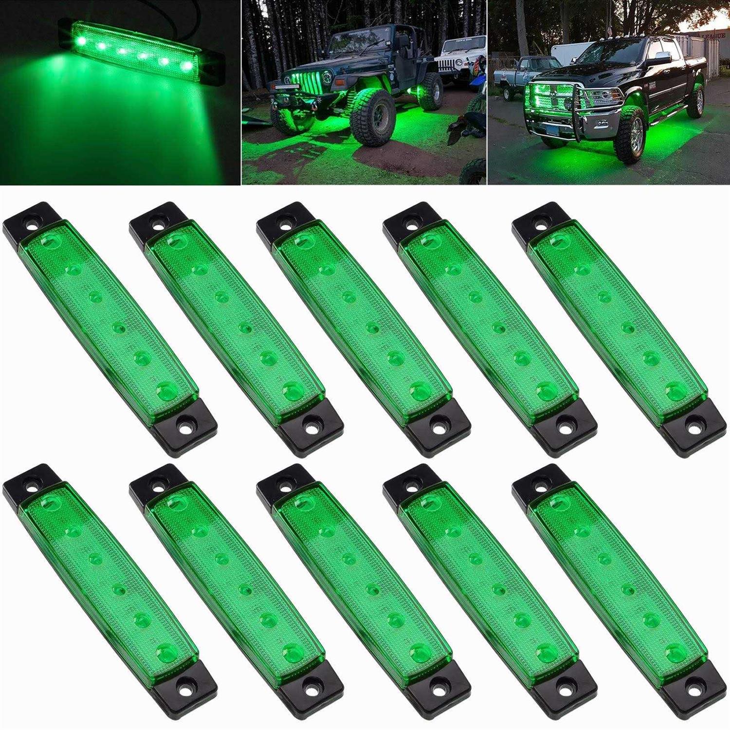 Pseqt 10 Pcs Led Rock Strip Lights Car Underglow Wheel Fender Well Lighting Kits Waterproof for Golf Cart Wrangler Offroad Truck RV UTV ATV - Image 2
