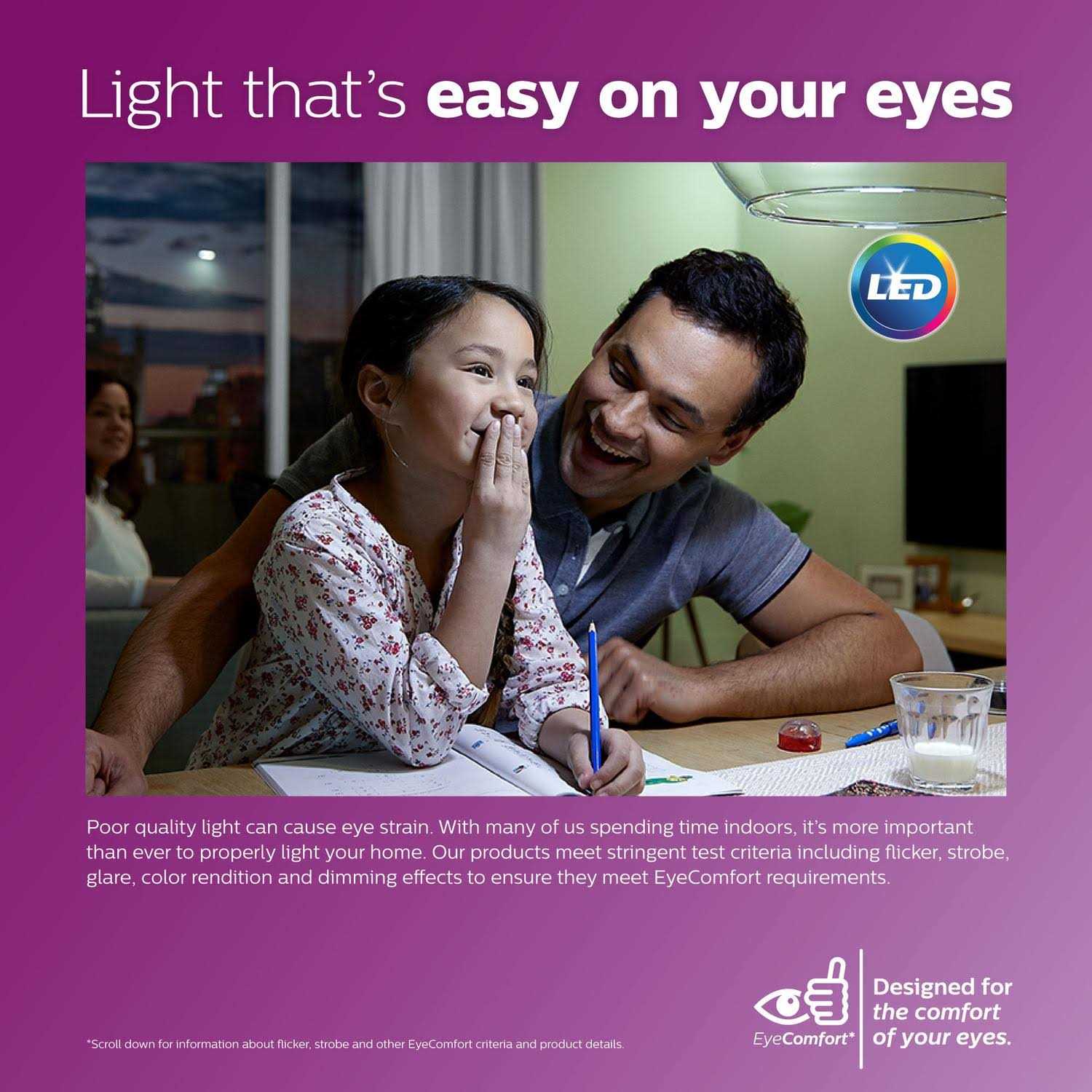 Philips A19 E26 LED Bulb Soft White 75 Watt Equivalence 4 pk 3001866 - Image 2