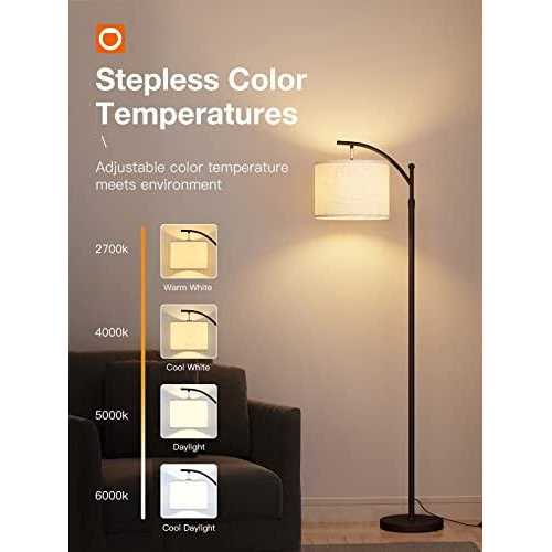 addlon Floor Lamp for Living Room with 3 Color Temperatures Standing Lamp with Linen lampshade for Bedroom - Image 2