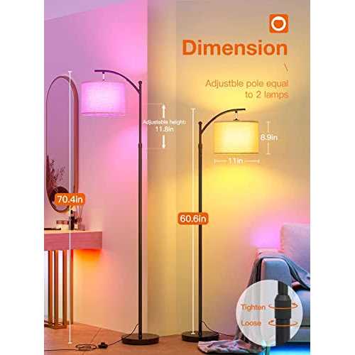 addlon Floor Lamp for Living Room with 3 Color Temperatures Standing Lamp with Linen lampshade for Bedroom - Image 3