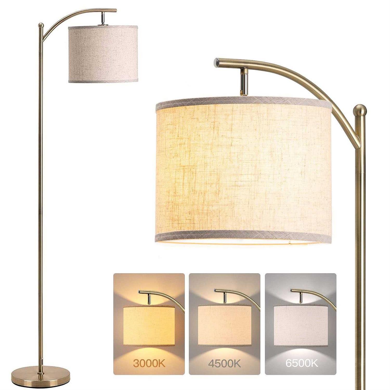addlon Floor Lamp for Living Room with 3 Color Temperatures Standing Lamp with Linen lampshade for Bedroom