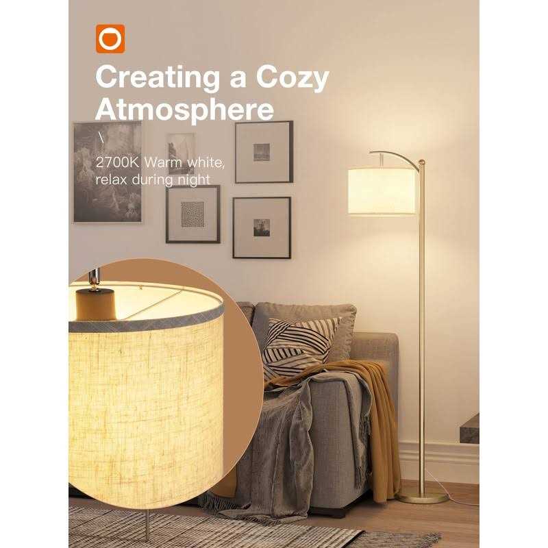 addlon Floor Lamp for Living Room with 3 Color Temperatures Standing Lamp with Linen lampshade for Bedroom - Image 3