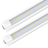 PARNOARCK Led Shop Light 2FT,T8 20W 5000K Daylight 2600LM,Led Garage Light 2 Foot with Plug,Linkable Clear Cover V-Shape,Led Shop Light for Garage