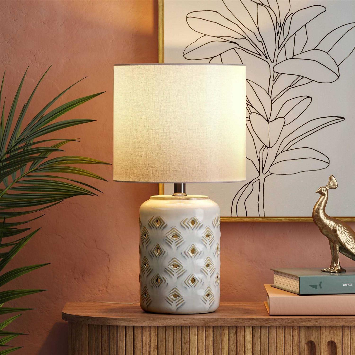 Opalhouse Diamond Cutout Table Lamp with Lit Base - Image 2