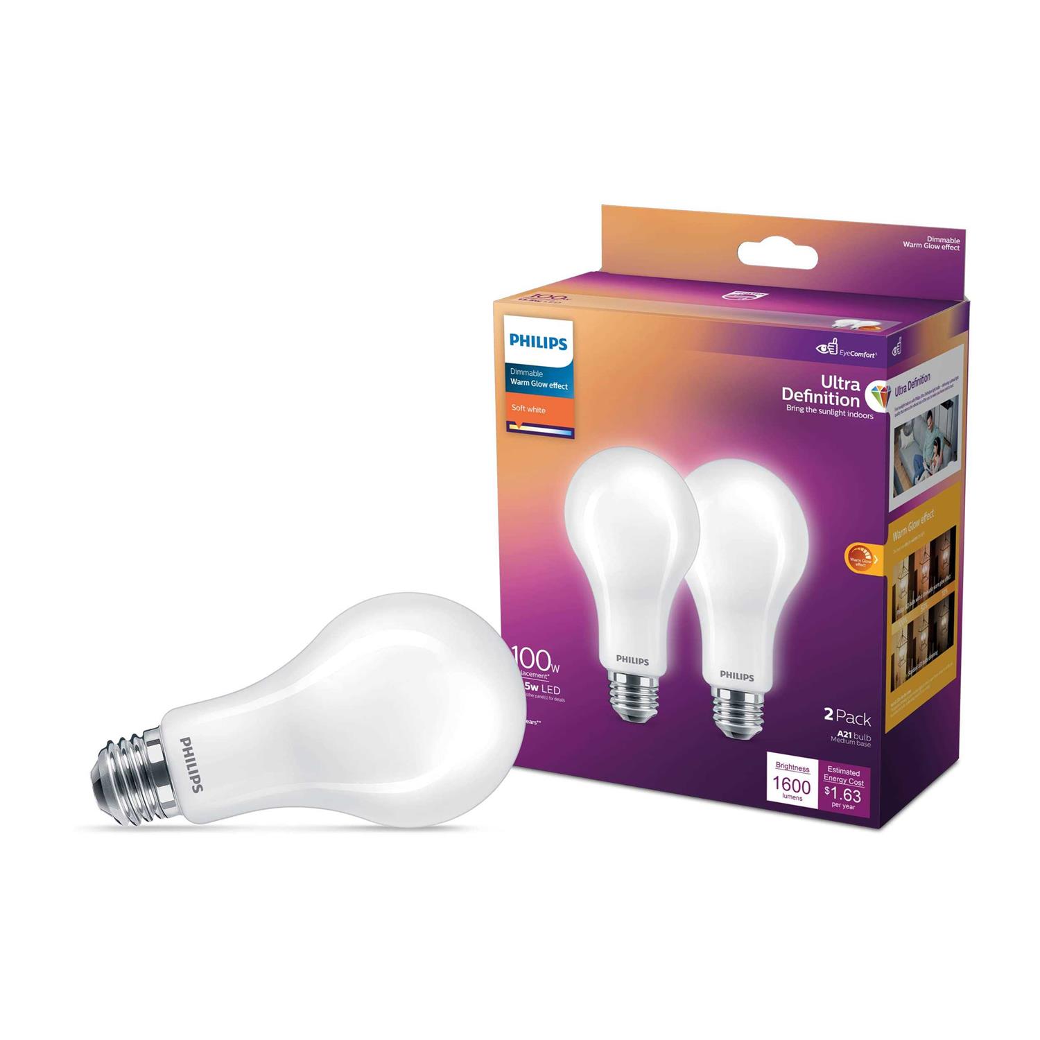 Philips Ultra Definition LED A21 Light Bulb - Image 3