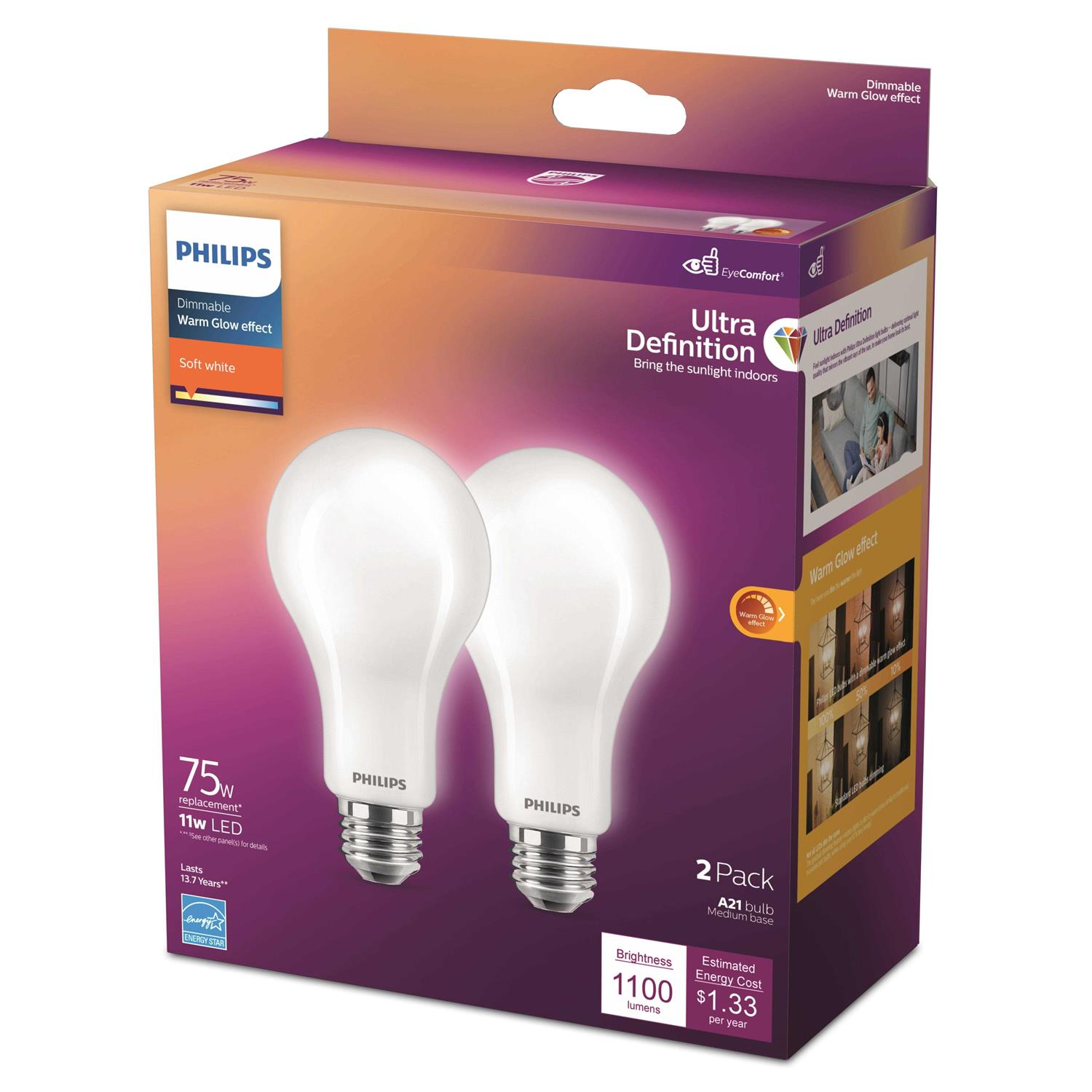 Philips Ultra Definition LED A21 Light Bulb