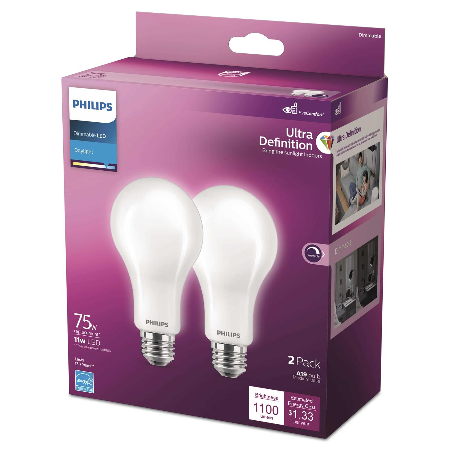 Philips Ultra Definition LED A21 Light Bulb - Image 3